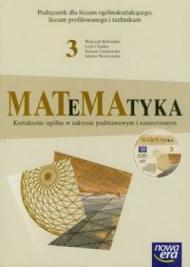 Matematyka 3 Podręcznik z płytą CD Kształcenie ogólne w zakresie podstawowym i rozszerzonym
