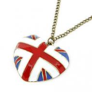 Naszyjnik flaga UK serce Nowy