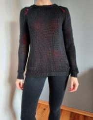 czarny sweterek z rozciętymi plecami, Atmosphere, S