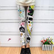 Nowe Legginsy komiks napis grafitti