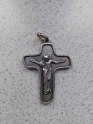 duży srebrny krzyżyk, Włochy, zawieszka, 4,6 cm
