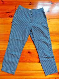 przewiewne spodnie materiałowe w niebiesko - białe paski, ZARA, 36, S